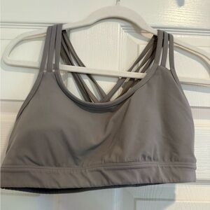 Athleta Charcoal Strappy Sports Bra